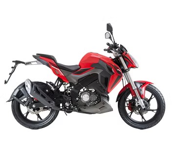 Image of a red Keeway RKF 125 motorcycle